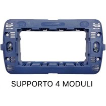 Set 2 pezzi, 1 Placca 4 posti, 1 Supporto 4 posti Bticino Living Light Compatibile