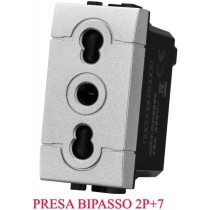 Kit 5 Pezzi Presa Bipasso Bticino Living Light Compatibile Argento