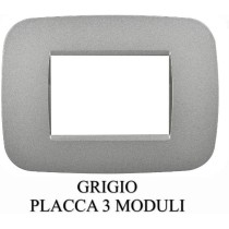 Set 4 Pezzi Bticino Living Light Compatibile, 1 Placca 3M, 1 Supporto 3M, 1 Shuko, 1 Presa Bipasso Argento