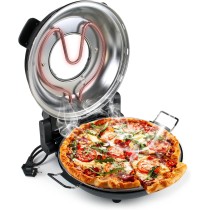 Forno Automatico Per Pizza 400°C Regolabile Potenza 1200W Piatto in Pietra Refrattaria 31 Cm