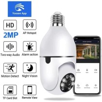 Kit 2 Pezzi Telecamera IP Cam 2MP attacco E27 PTZ WiFi Home Security 4X Digital Zoom, Full Color Night Vision 1080p App Yoosee