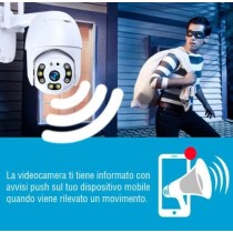 Telecamera IP  PTZ Full HD 1080p WiFI Visione Notturna Audio IN/OUT, Allarme Movimento, Con APP YOOSEE