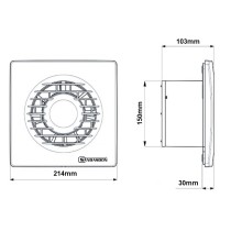 Aspiratore Elicoidale Da Interno montaggio A Parete 21W Copertura 320mq/h IPX4