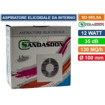 Aspiratore Elicoidale Da Interno Montaggio A Parete 12W Copertura 130mq/H IPX4