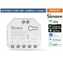 SONOFF Dual R3 Smart switch, APP e Controllo Vocale, Wi-Fi, 3 Modalità, Porte, Tende, Luci, Elettrodomestici