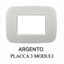 Placca 3M Compatibile Con Bticino Living Light Argento