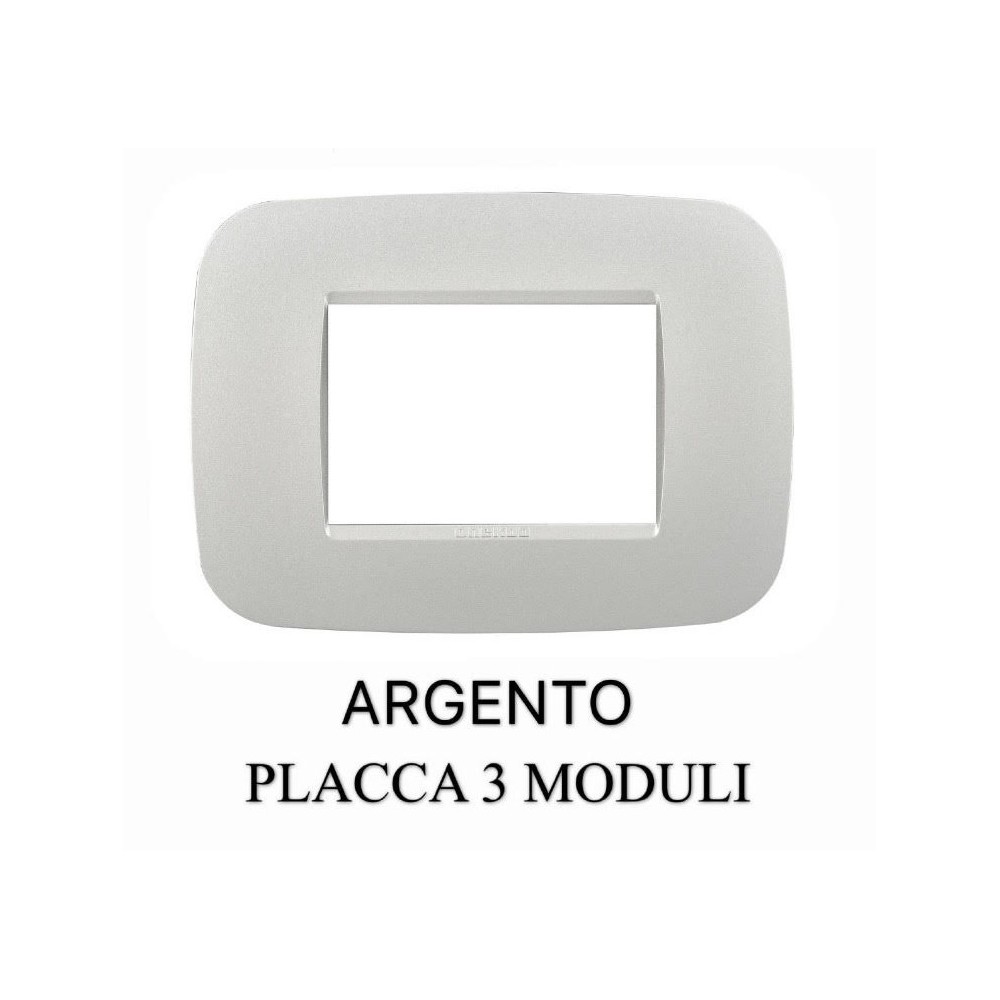 Placca 3M Compatibile Con Bticino Living Light Argento